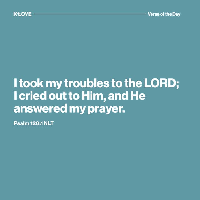 I took my troubles to the LORD; I cried out to Him, and He answered my prayer.