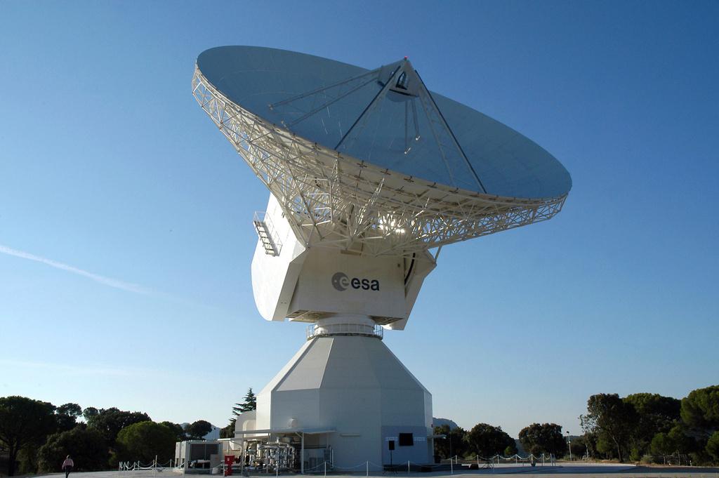  the 35 meter-diameter deep-space dish antenna, DSA-2, in Cebreros, Spain