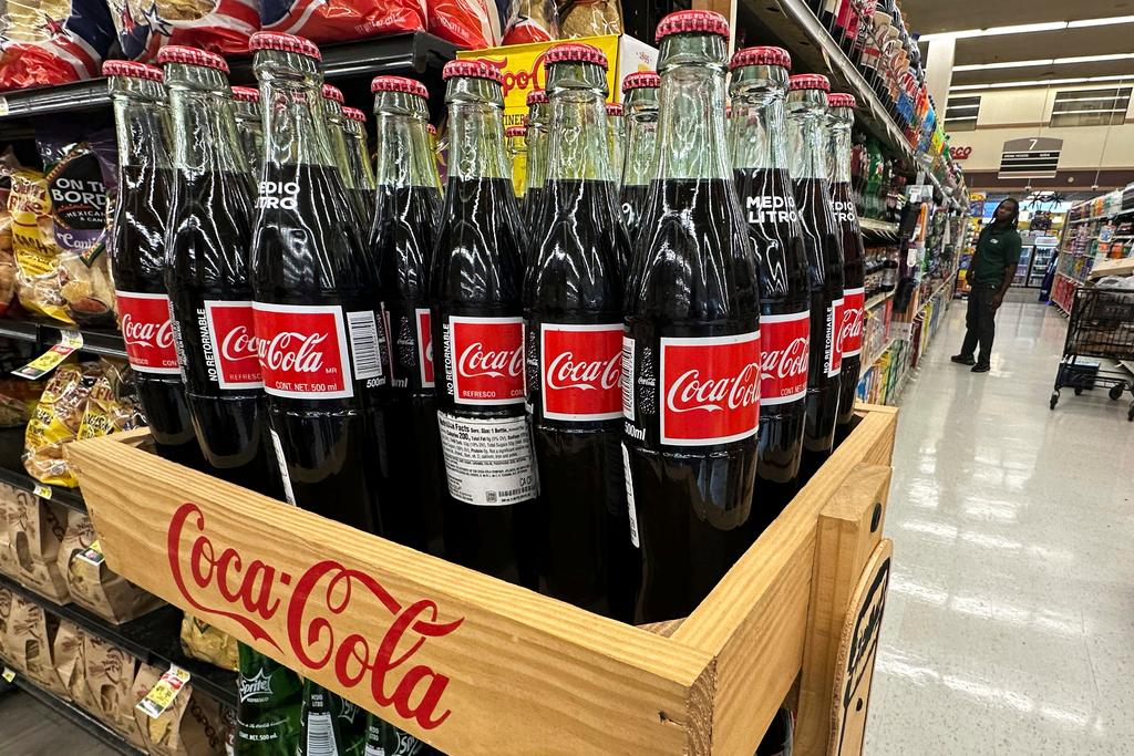 Bottles of Mexican Coca-Cola are displayed at a grocery store in Mount Prospect, Ill.