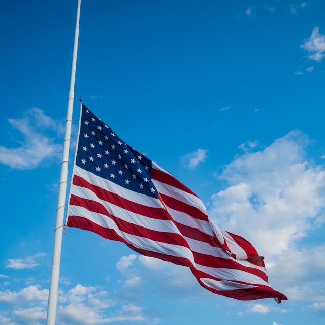 American flag half-staff
