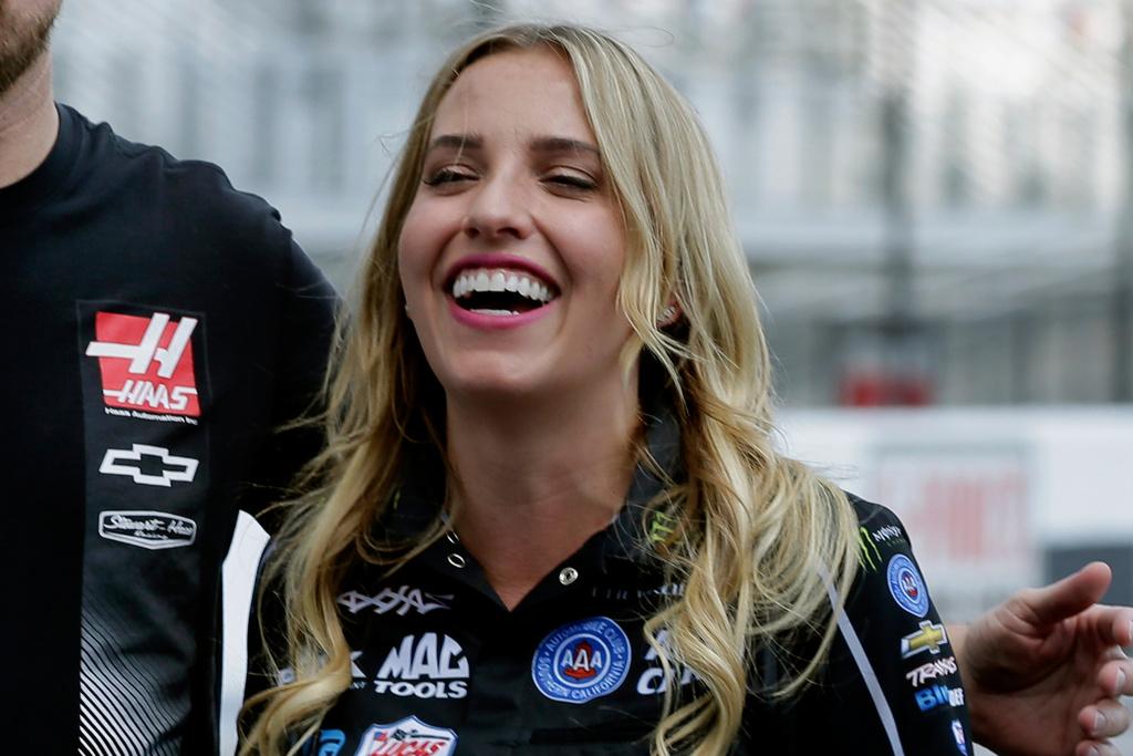 NHRA drag racer Brittany Force at Charlotte Motor Speedway
