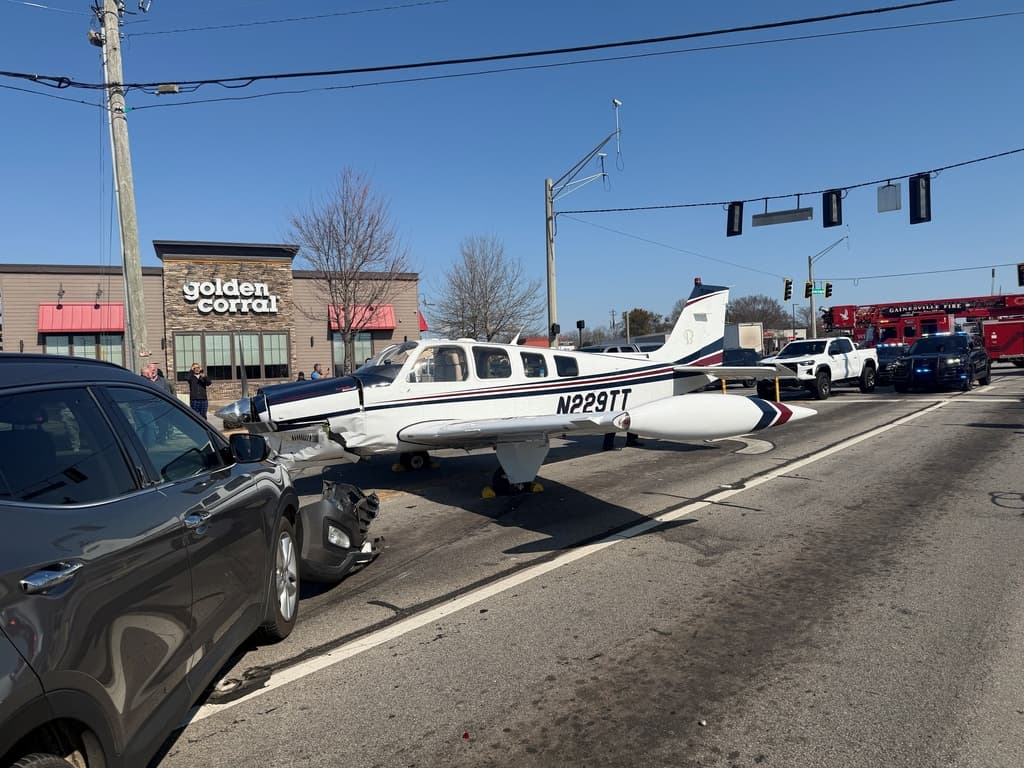 Watch: Private Plane Makes Emergency Landing On Busy Georgia Road - Only 3 Minor Injuries