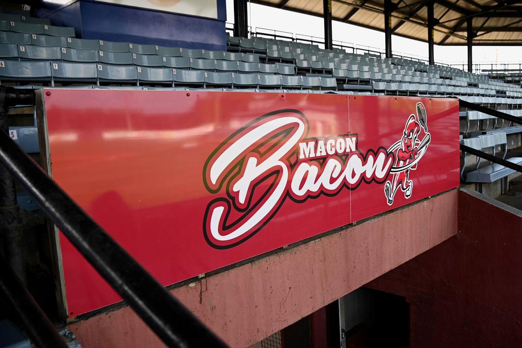 The logo for the Macon Bacon baseball team