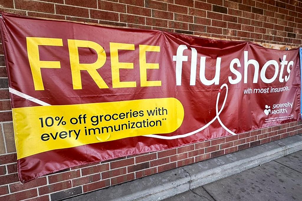 A sign for flu vaccination