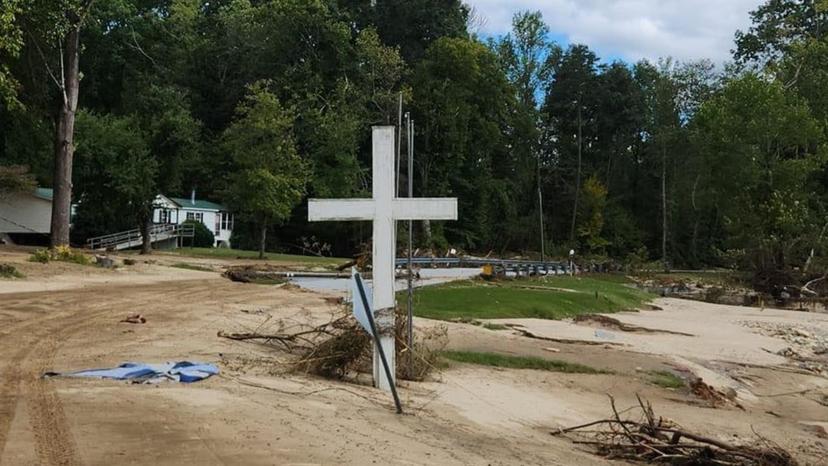 West Burnsville Baptist Church aftermath from the storm.