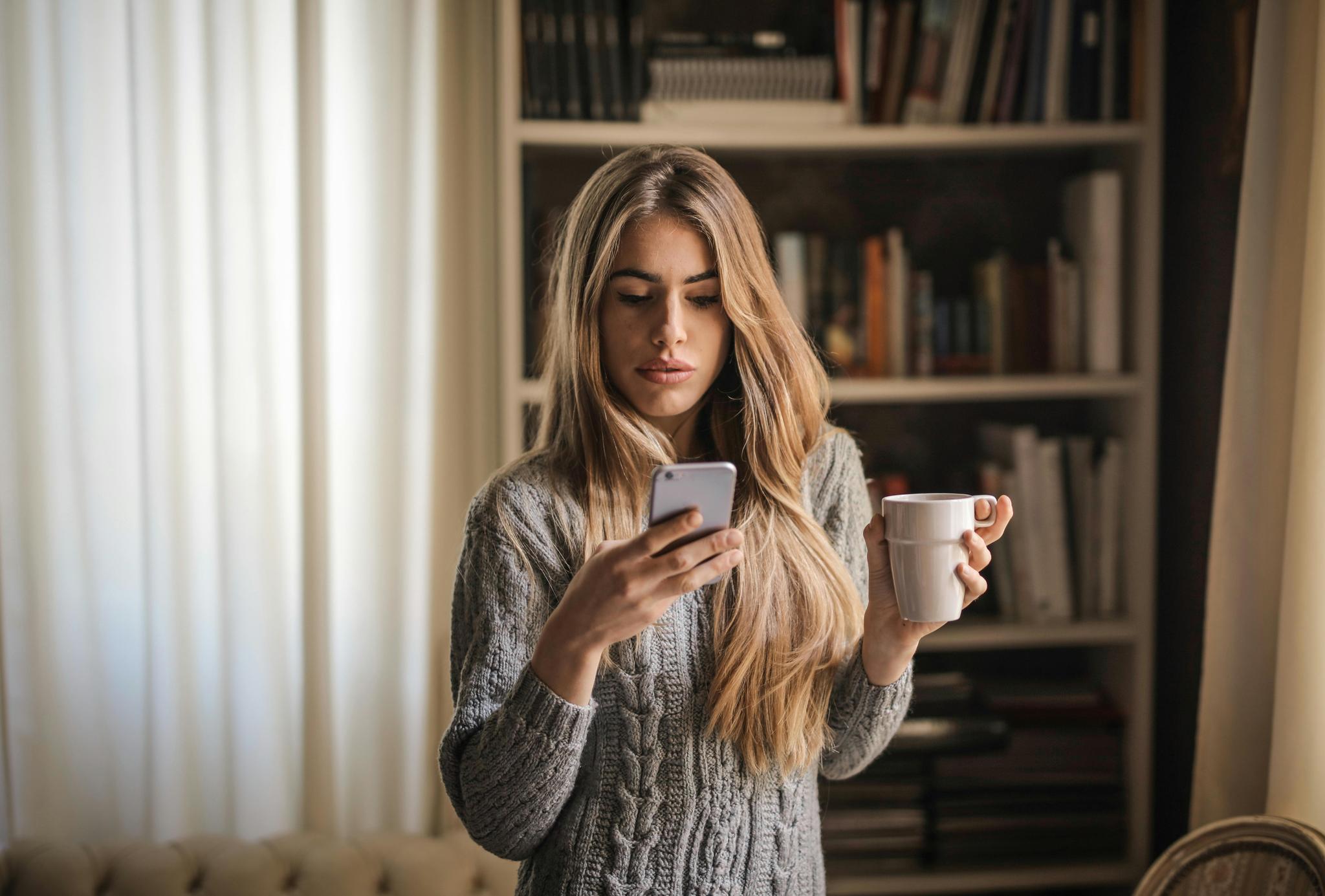 woman texting