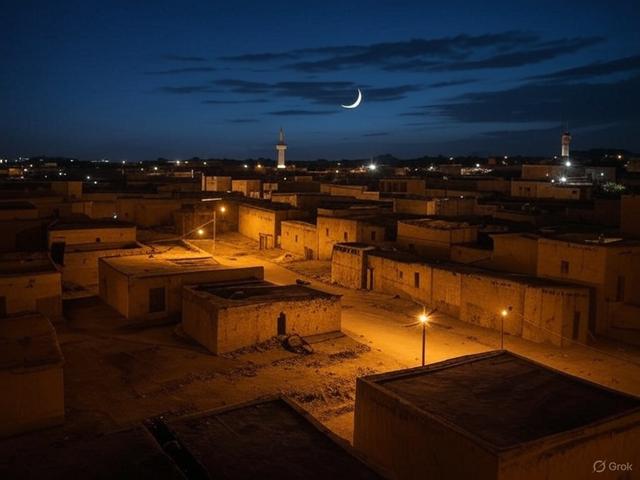 Iraqi village night scene