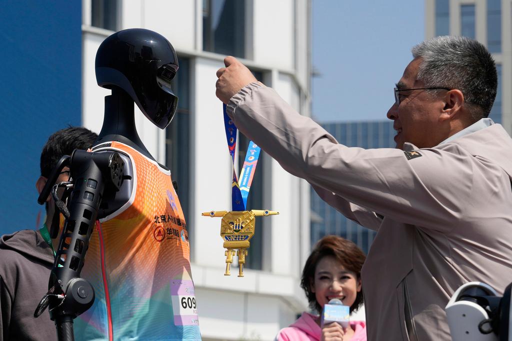 The Sky Project Ultra robot also known as Tien Kung Ultra is awarded the gold medal after winning the Humanoid Robot Half-Marathon held in Beijing