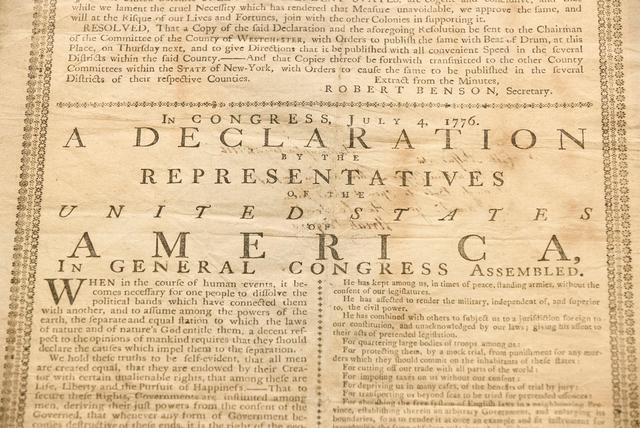  A 1776 broadside printing of the Declaration of Independence is displayed at the Museum of the American Revolution in Philadelphia 