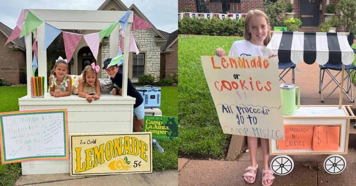 Little girls with lemonade stands