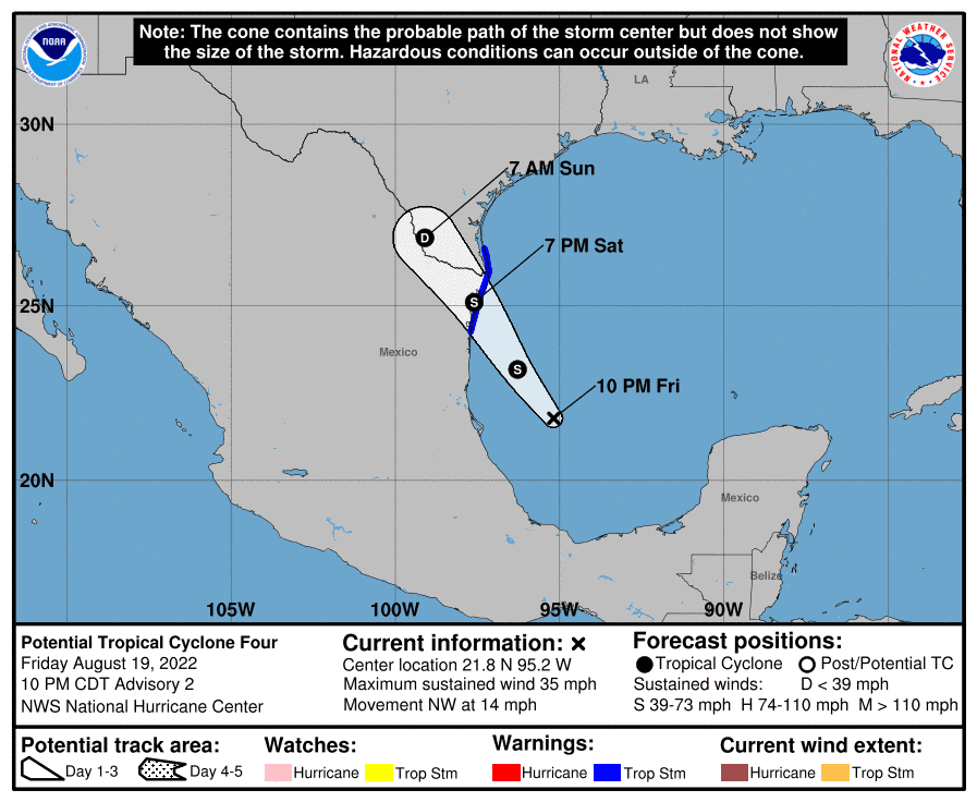 Potential storm path