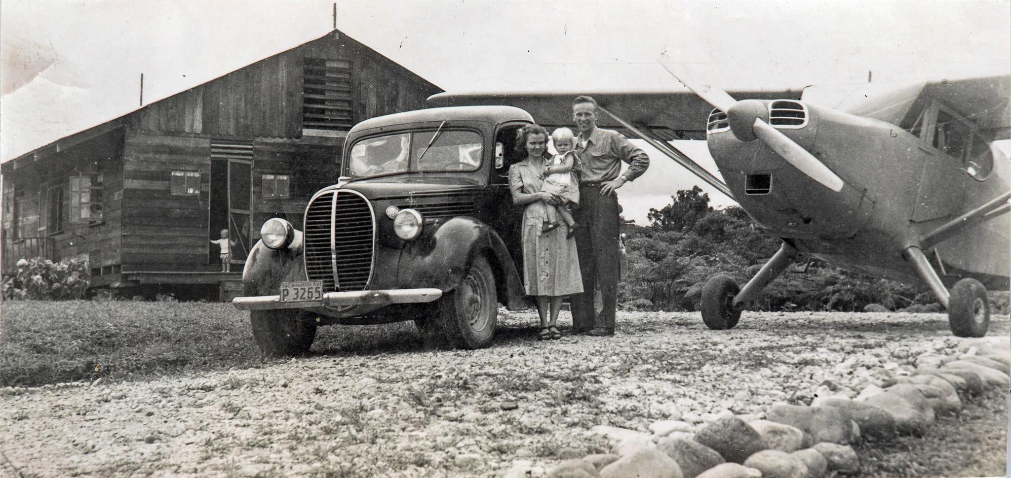 Nate and Marjorie Saint pictured with their eldest child, Kathy Saint