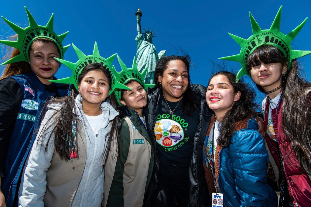 Troop 6000 paying a visit to the Statue of Liberty
