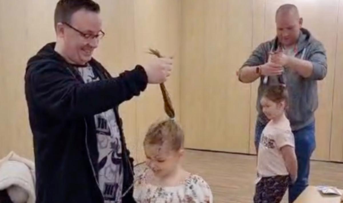 Dads styling their daughter's hair